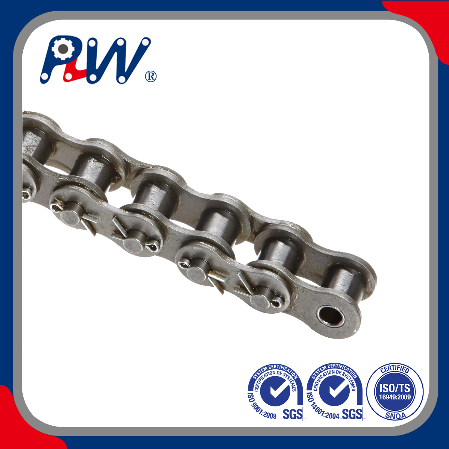 ISO Standard Cottered Type Short Pitch Precision Simplex Hardware Motorcycle Industrial Roller Chain A Series