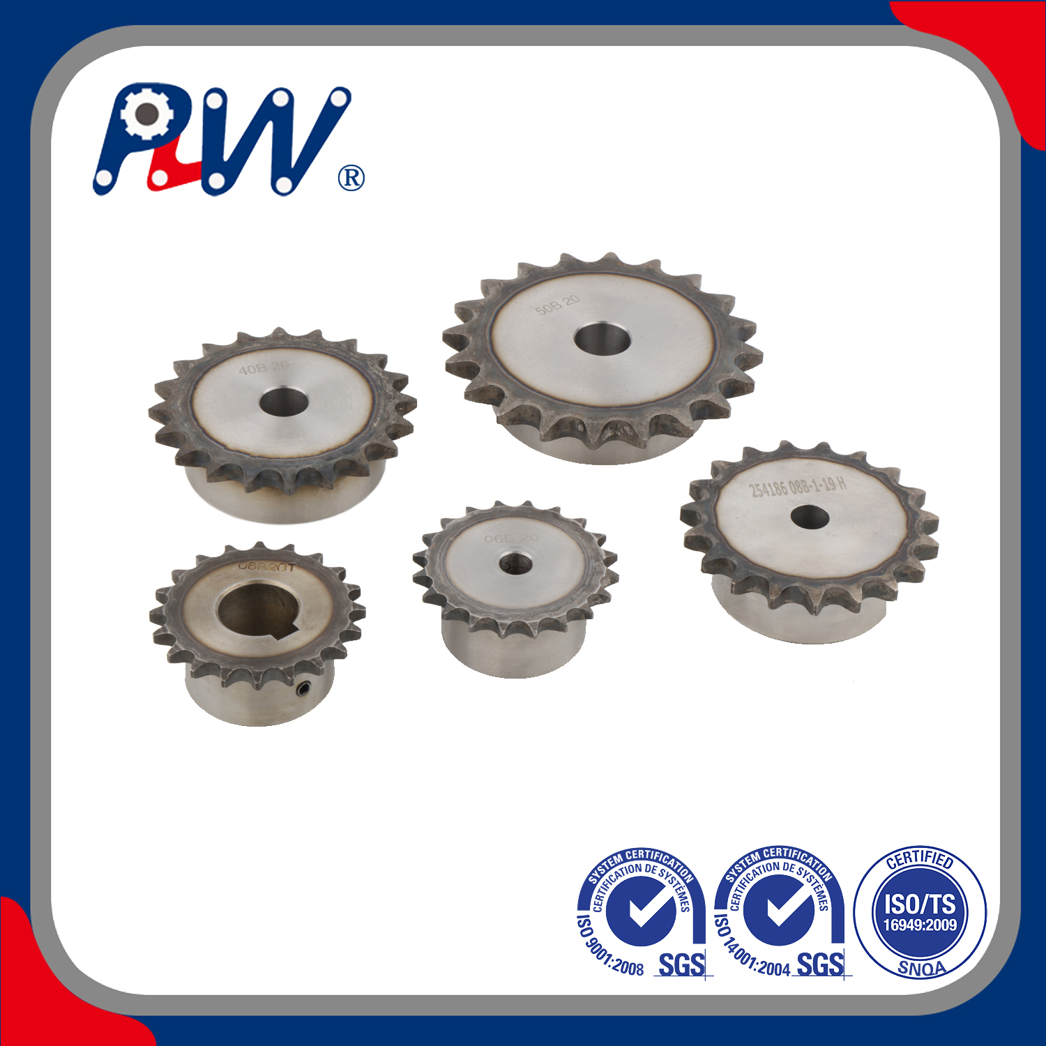 ISO Standard Anodic Oxidation Treatment High-Wearing Feature Sprocket for Industrial Transmission Equipment