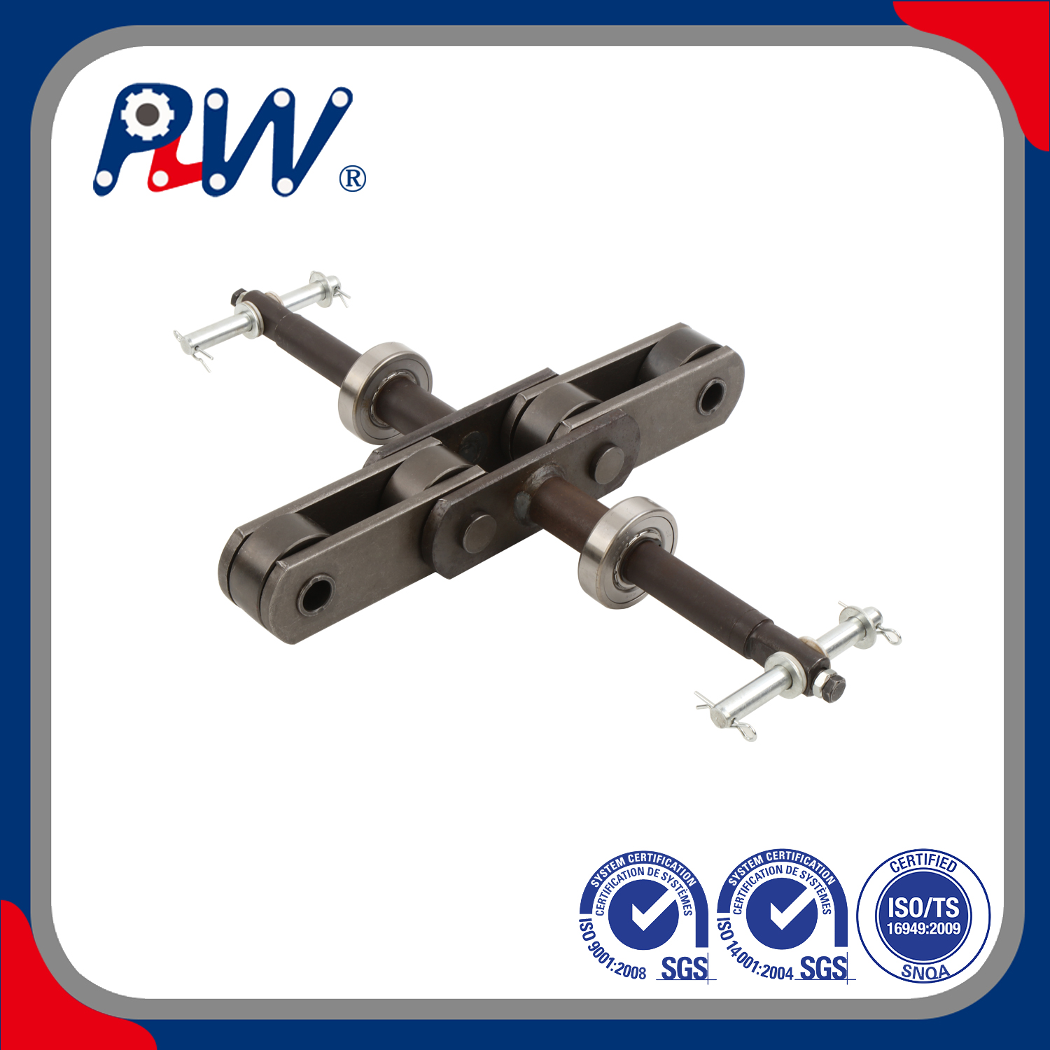 Made-to -Order Alloy Steel & Heat Treatment Glove Rubber Latex Chain P100 & P90